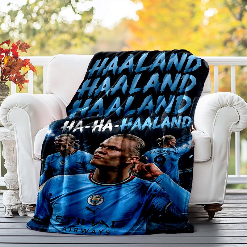 Haaland Flannel Blanket Soft All-Season Throw, Design for Camping, Car Travel, Hiking Sofa, Bed, Office Perfect Gift for Parties