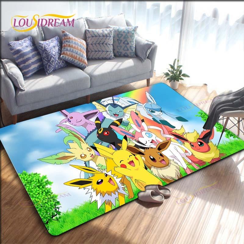 Anime Pokemon Pattern Carpets Living Room Anti-Skid Pikachu Area Rug Kids Bedroom Mats Yoga Mat Large Carpet Decor