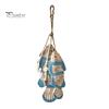 Ocean Inspired Wall Art Rustic Nautical Wooden Fish Decor, Coastal Beach Style Hanging Mediterranean Ornament with Fishing Net for Lake House,