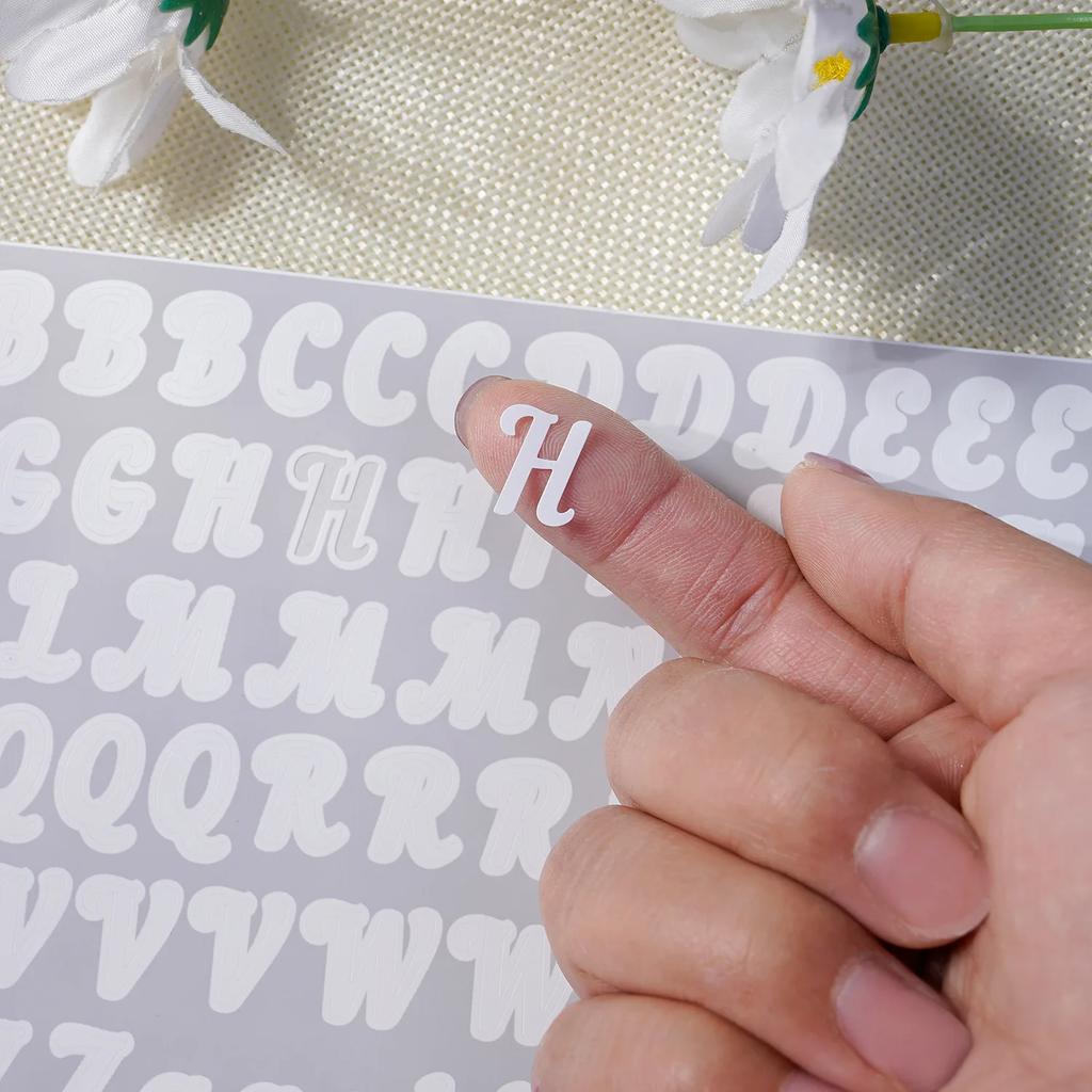 5 Sheets 0.5 Inch Art Letter Number Sticker Removable Handwritten Stationery Sticker Crafts Gifts DIY Diary Name Letter Stickers