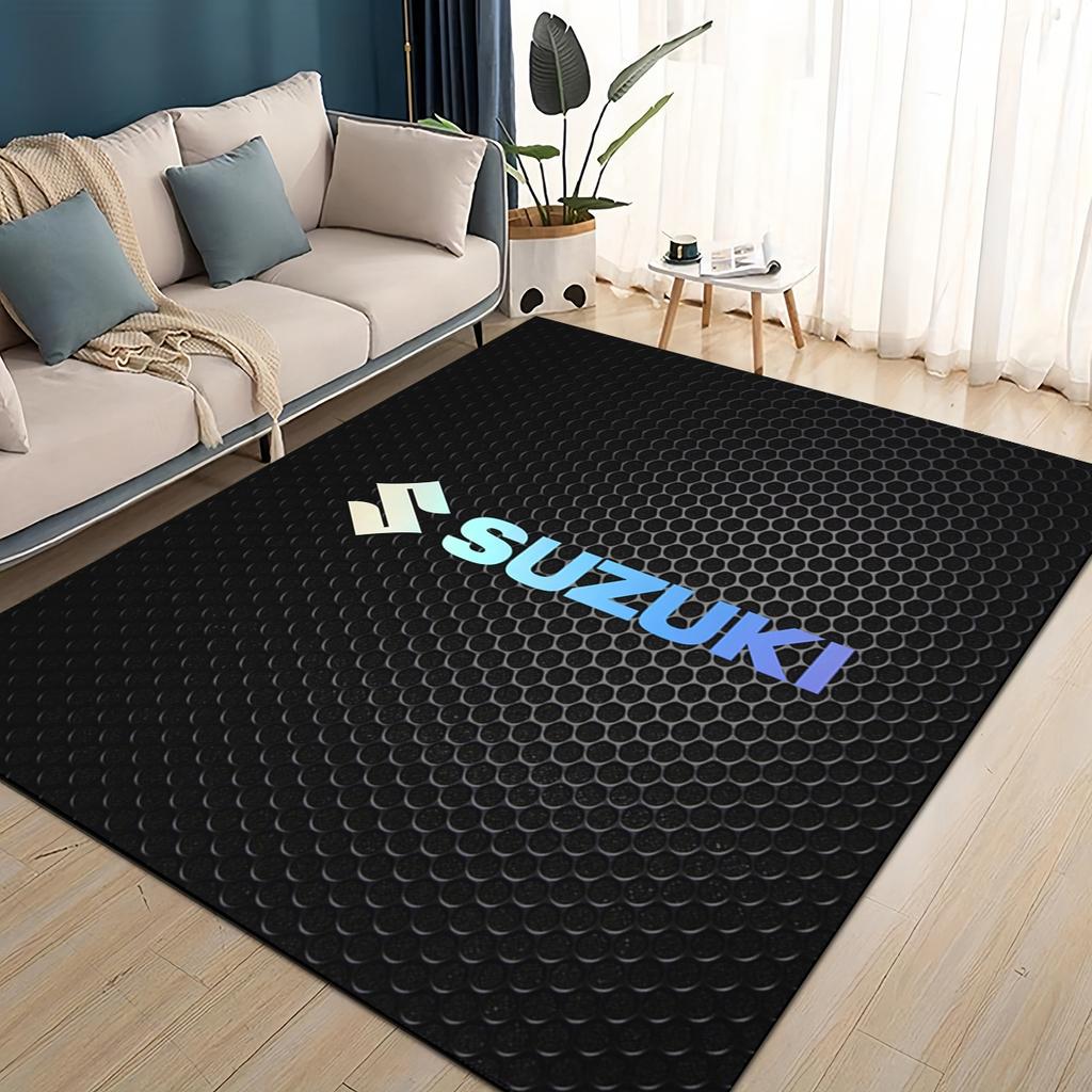 3D Racing Car S-SUZUKI Logo Motorcycle Carpet Rug for Living Room Bedroom Home Sofa Decoration,Kids play Non-slip Floor Mat