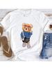 Wounisex Lässiges Süßes Bär Mode 90er Jahre T-Shirt Kleidung Regulär Wounisex Lustiges Muster Gedruckt Kurzärmlig Rundhals Oberteil
