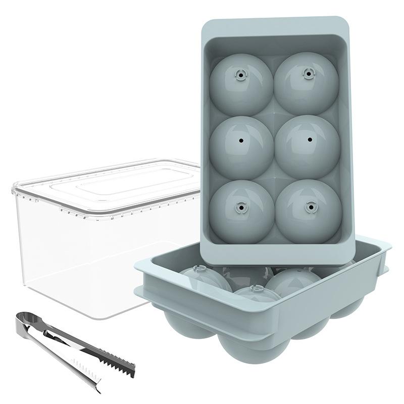 

Silicone Ice Ball Mold Set with Airtight Storage Container and Stainless Steel Tongs for Fast Freezing Large Spherical Ice Cubes for Whiskey Cocktails one size синий