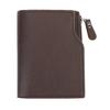 Men Short Card Wallet Slim Tri-fold Wallet Large Capacity Card Holder Cash Wallet with ID Window Zipper Coin Pocket Gift for Father Husband