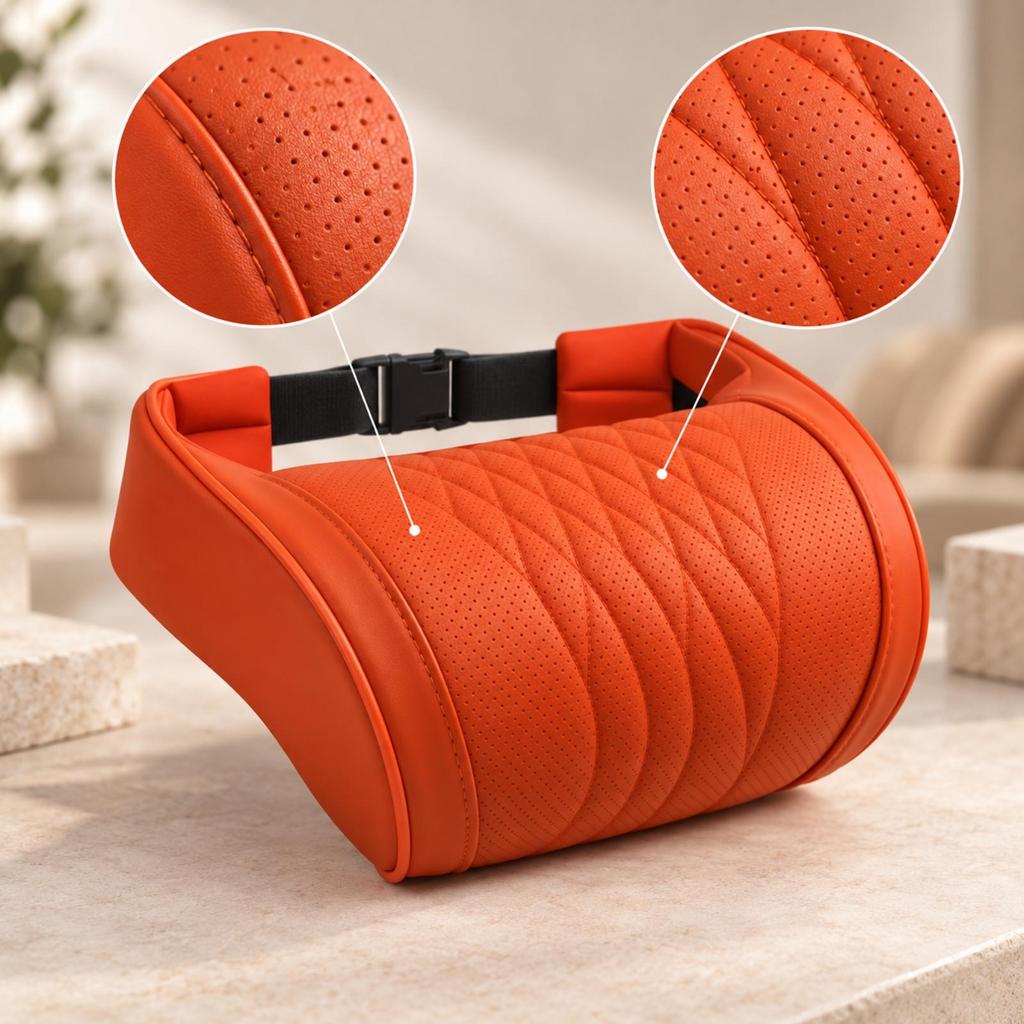 Car Neck Pillow with Adjustable Strap Breathable Seat Headrest