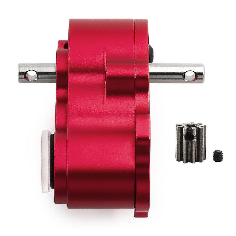 LCG Aluminum Transmission Gearbox for 1/10 RC Crawler SCX10, Lightweight Metal Gearbox 9T Motor, 1:9 Ratio, 540/550 Compatible