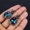 Indicolite & Tourmaline Topaz Earrings Gemstone Jewelry, 999 Copper Wire Wrapped Earrings, Handmade Beautiful Jewelry Earrings