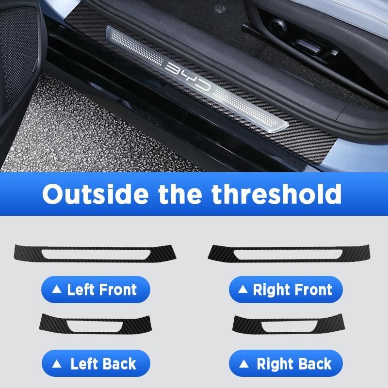 

Car Door Sills Scuff Plate Threshold Protector Interior Imitation Carbon Fiber Sticker Accessories For BYD SEAL EV 2023-2025