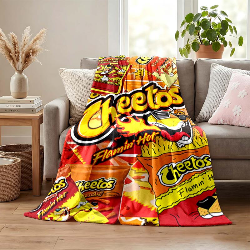 Cheetos Hot Snack Blanket Flannel Blanket Soft Cozy Plush Throw for Sofa Bed Lightweight Home Decoration
