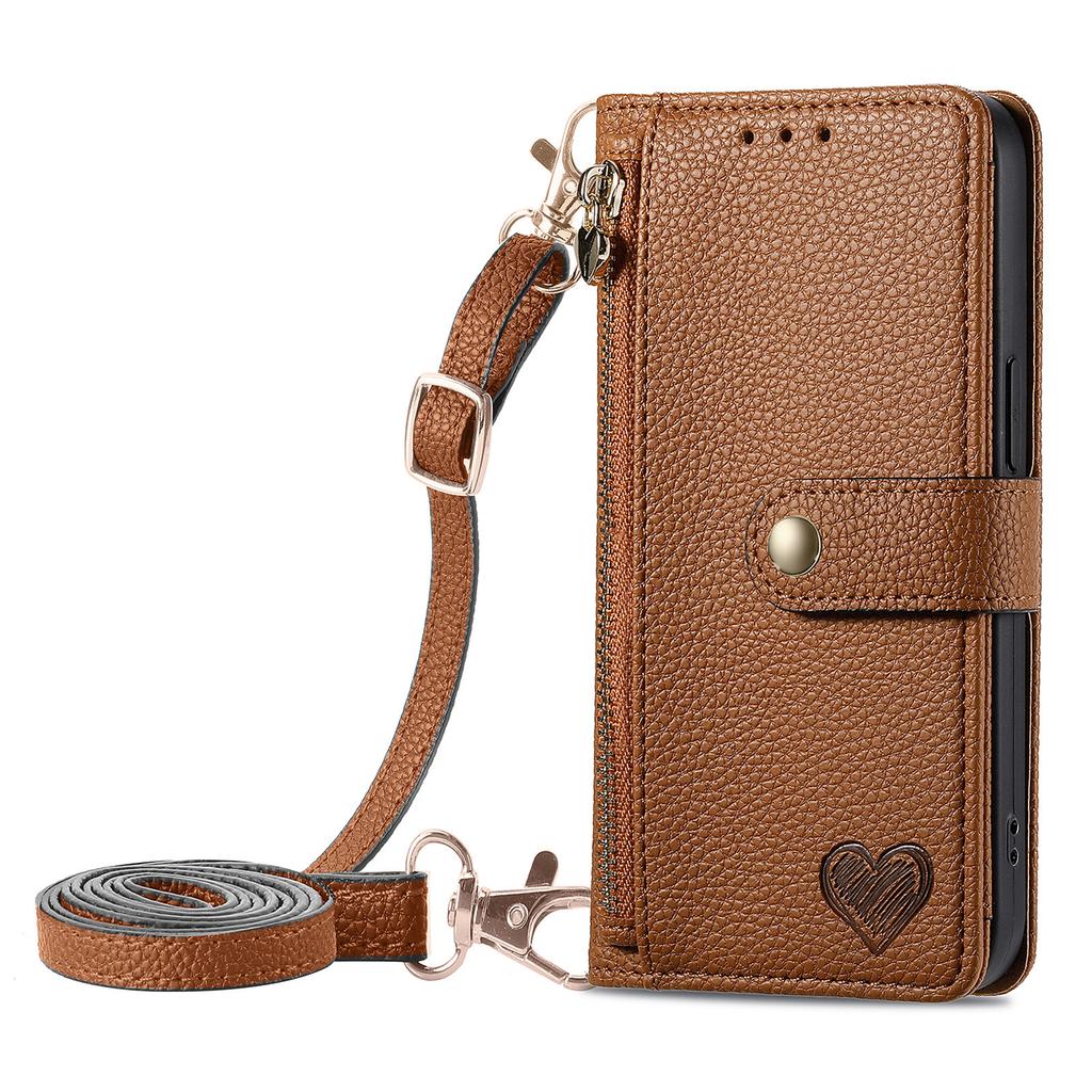 Crossbody Zipper Wallet Card Solt Leather Case for iPhone 14 Pro Max 15 11 12 13 X XS XR 7 8 Plus RFID Strap Lanyard Purse Cover
