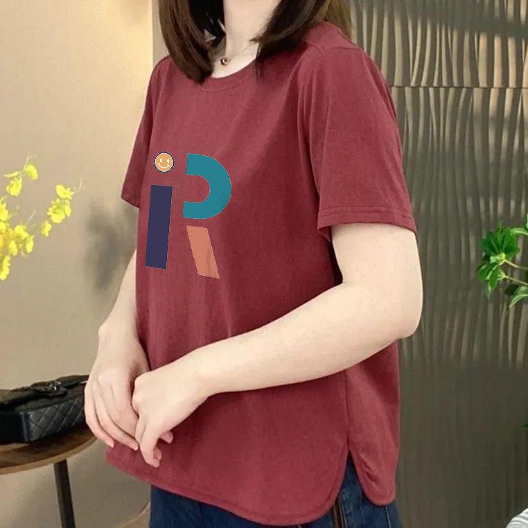 

American Style Women s Printed Short-Sleeve Mid-Length Loose Slimming T-Shirt XL