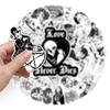 50 Black & White Gothic Punk Style Graffiti Stickers for DIY Suitcases, Notebooks, and Skateboards.