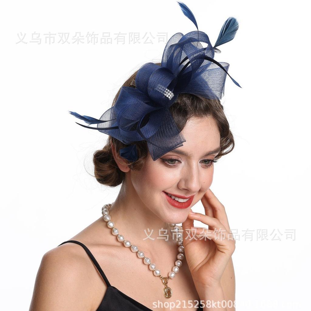 New Feather Headdress Bridal Hair Accessories Dinner Top Hat Jockey Club Hair Accessories Hairpin Photo Accessories Party Headdress