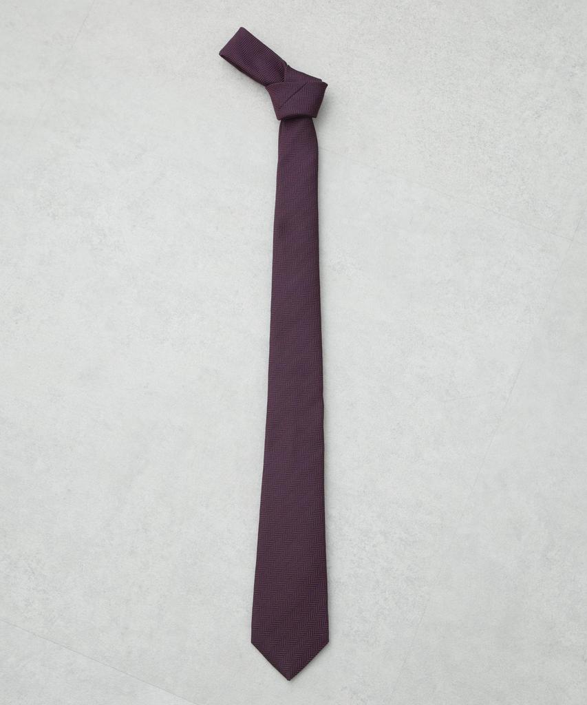 [Nano Universe] Kyoto Nishijin Washable Herringbone Solid Tie for Men F 103 Bordeaux 668-5242203