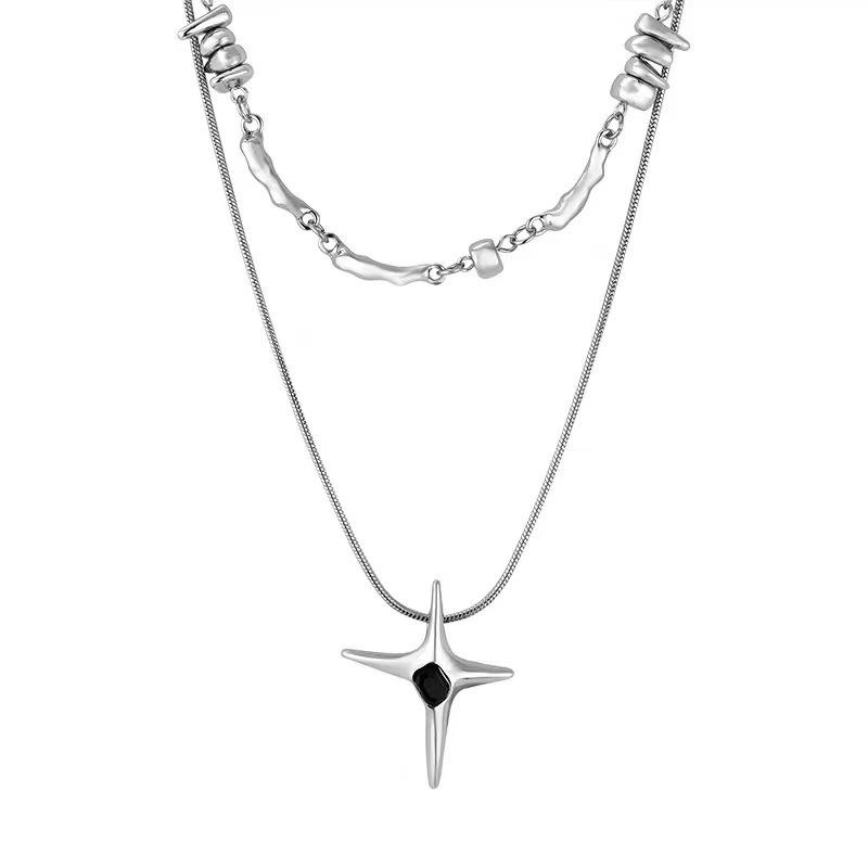 

Double-layer mango necklace, new light luxury, high-end niche design sense, clavicle chain, fashionable personality, versatile neck chain tide