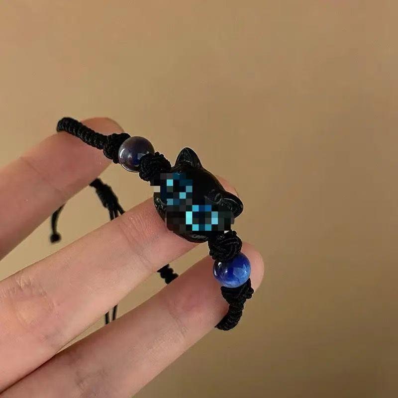 Cute Cat Chinese Style Couple Bracelet Hand Rope For Student Gift
