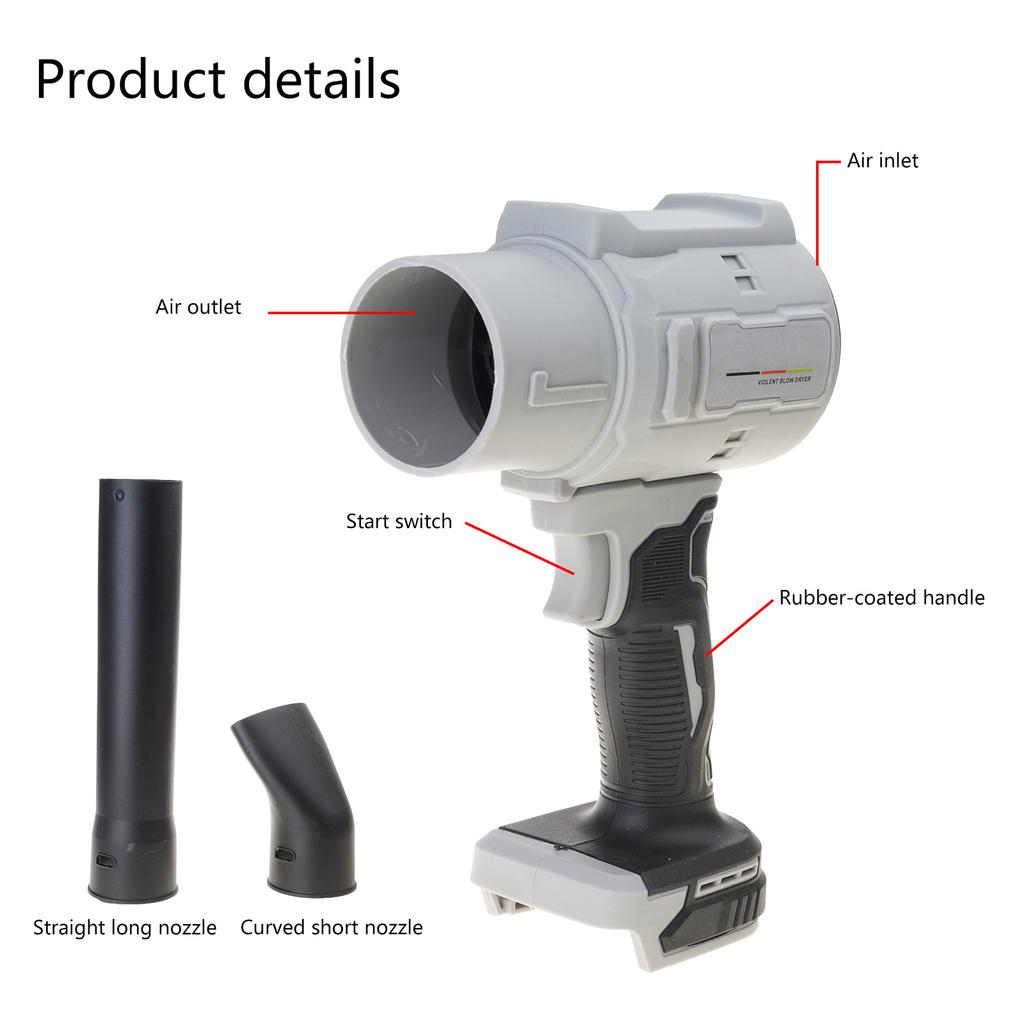 Akumulatorowa dmuchawa Turbo Jet 21V Wysokiej mocy dmuchawa do liści do mycia samochodu i pielęgnacji trawnika Idealna do użytku domowego na zewnątrz