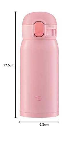 ZOJIRUSHI One-Touch Stainless Steel Mug, Seamless, 0.36L, Peach Pink, SM-WA36-PA