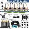 360° Free-bend Misting Nozzle 5-30m 1/4" 4/6mm Garden Misting Cooling System Adjustable Atomizer Sprayer Outdoor Watering Kits