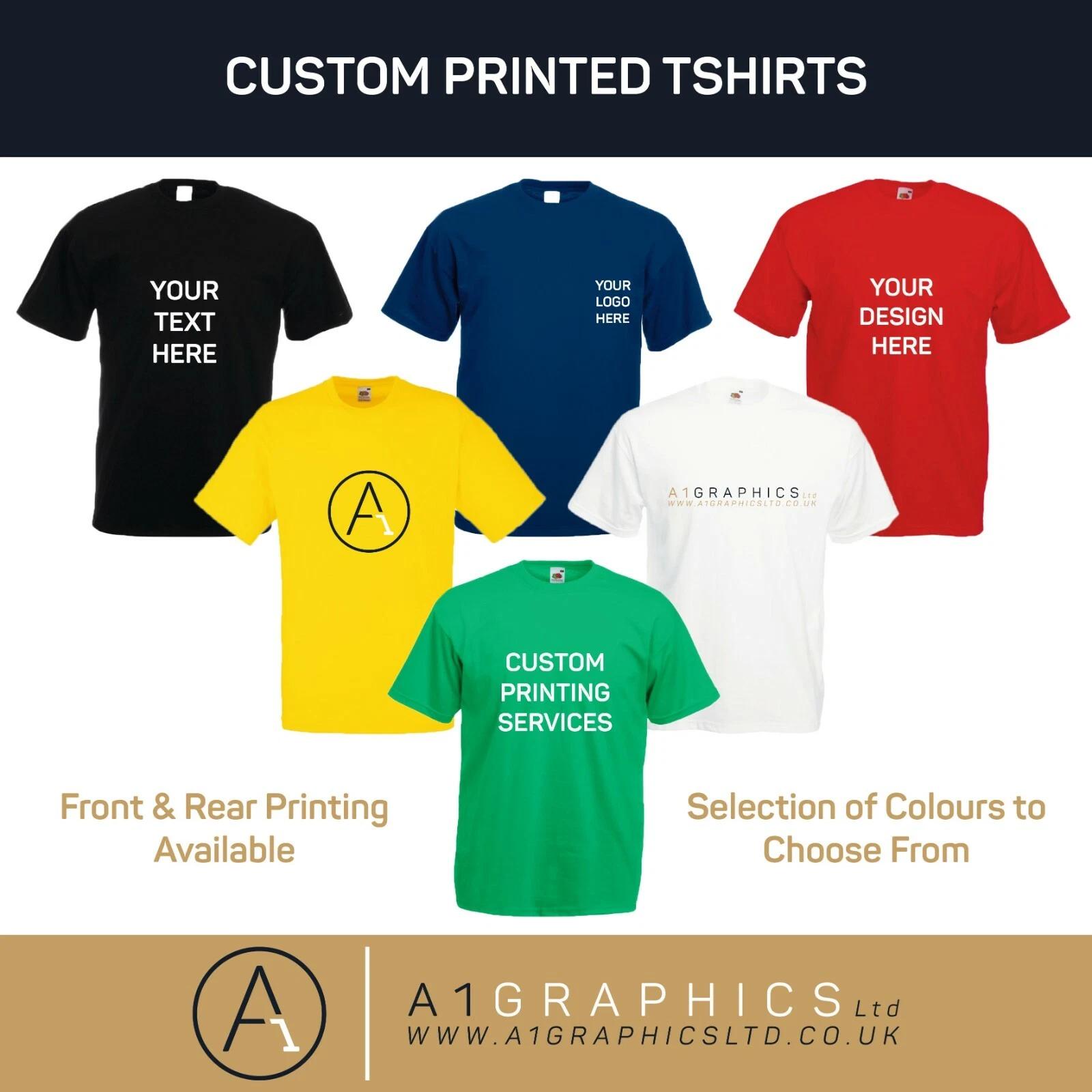 Personalised Custom Printed T-Shirt Unisex Event Hen Stag Company Logo 4XL