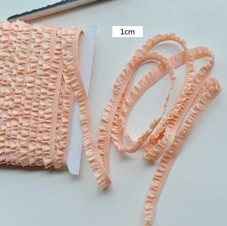 5 Meter Ruffle Lace 1CM Wide Elastic Lace Fabric Ribbon Lace Trim Ribbon Diy Craft Fabric African Fabrics Stretch