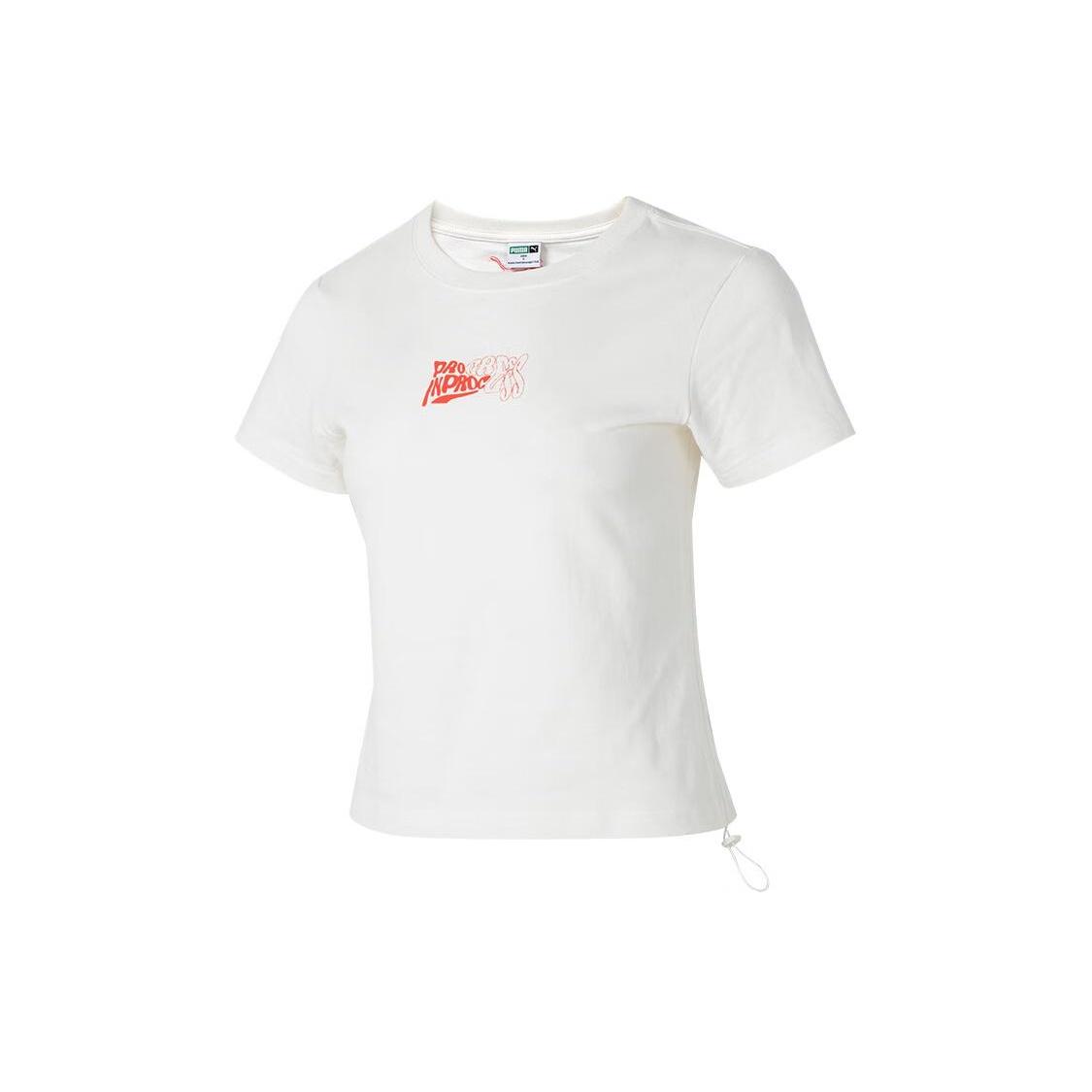 (WMNS) PUMA Graphic T-Shirt White Women s 626865-65 M