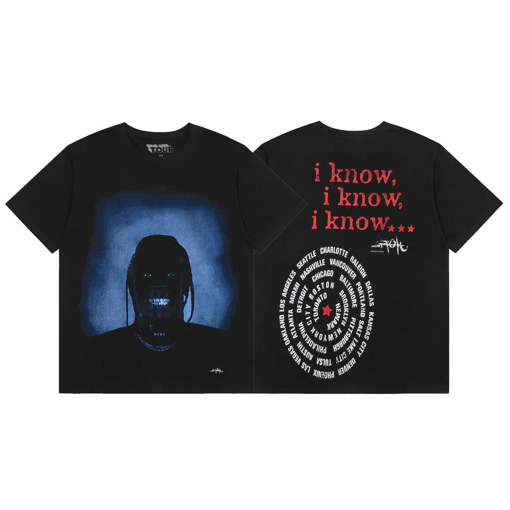 24S grenzüberschreitende Trendmarke Travis Scott Utopia Joint-Album geometrisches Graffiti kurzärmeliges T-Shirt Herren und Damen halblang