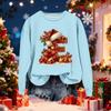 Women's Fashionable Casual Long-Sleeved Christmas Letter Print Crew-Neck Sweatshirt