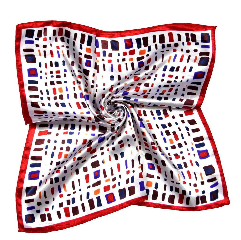 50x50cm Floral Print Satin Silk Scarf 100% Polyester Multifunctional Square Neck Scarves for Women