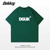 Large size fat MM American retro design letter short-sleeved T-shirt women's loose and thin versatile couple half-sleeved top