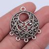 10pcs Round Earring Connector Charms For DIY Vintage Chandelier Earring Making Antique Silver Plated Findings Accessories