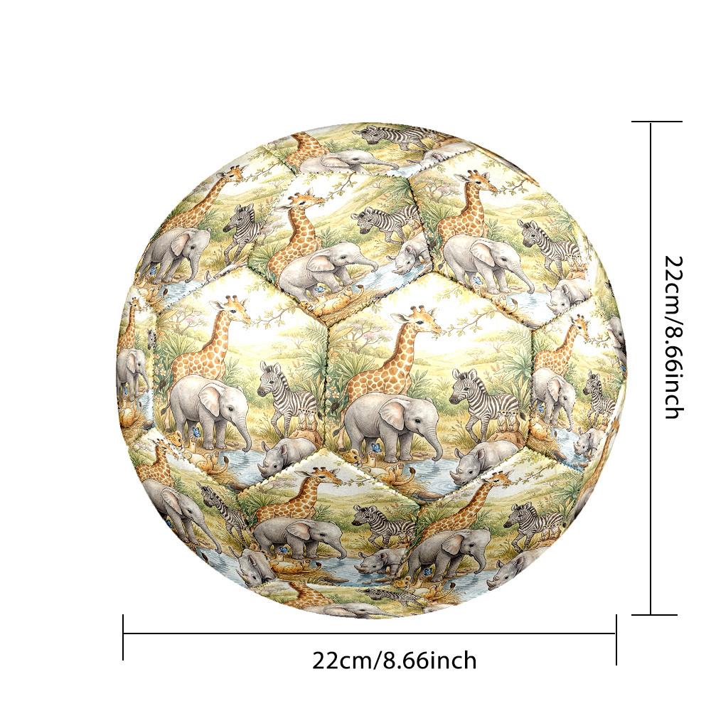 1pc Safari Animal Theme Soccer Ball Football, Size 5, Lightweight PVC, Outdoor Training Soccer Ball,Gift c6560