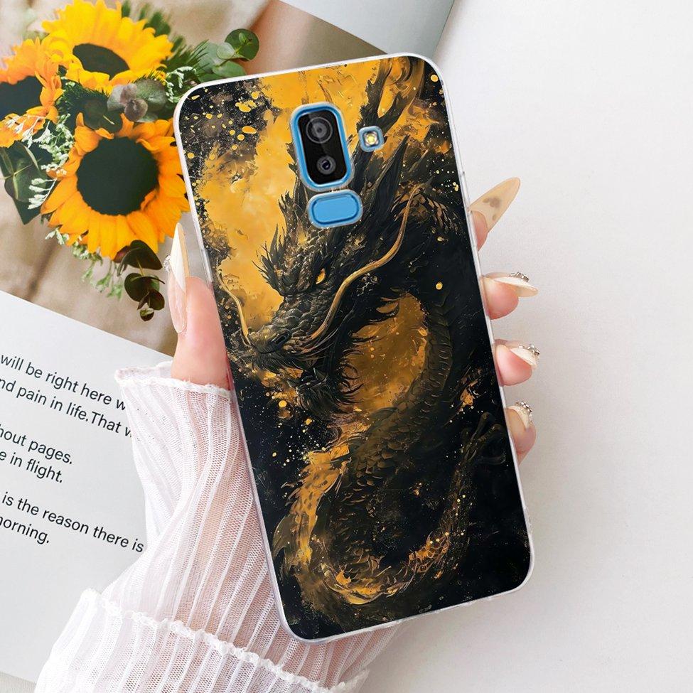 Clear Cover For Samsung J8 2018 Case SM-J810G Cute Cat Fashion Butterfly Funny 2D Painted Casing For Samsung Galaxy J8 2018