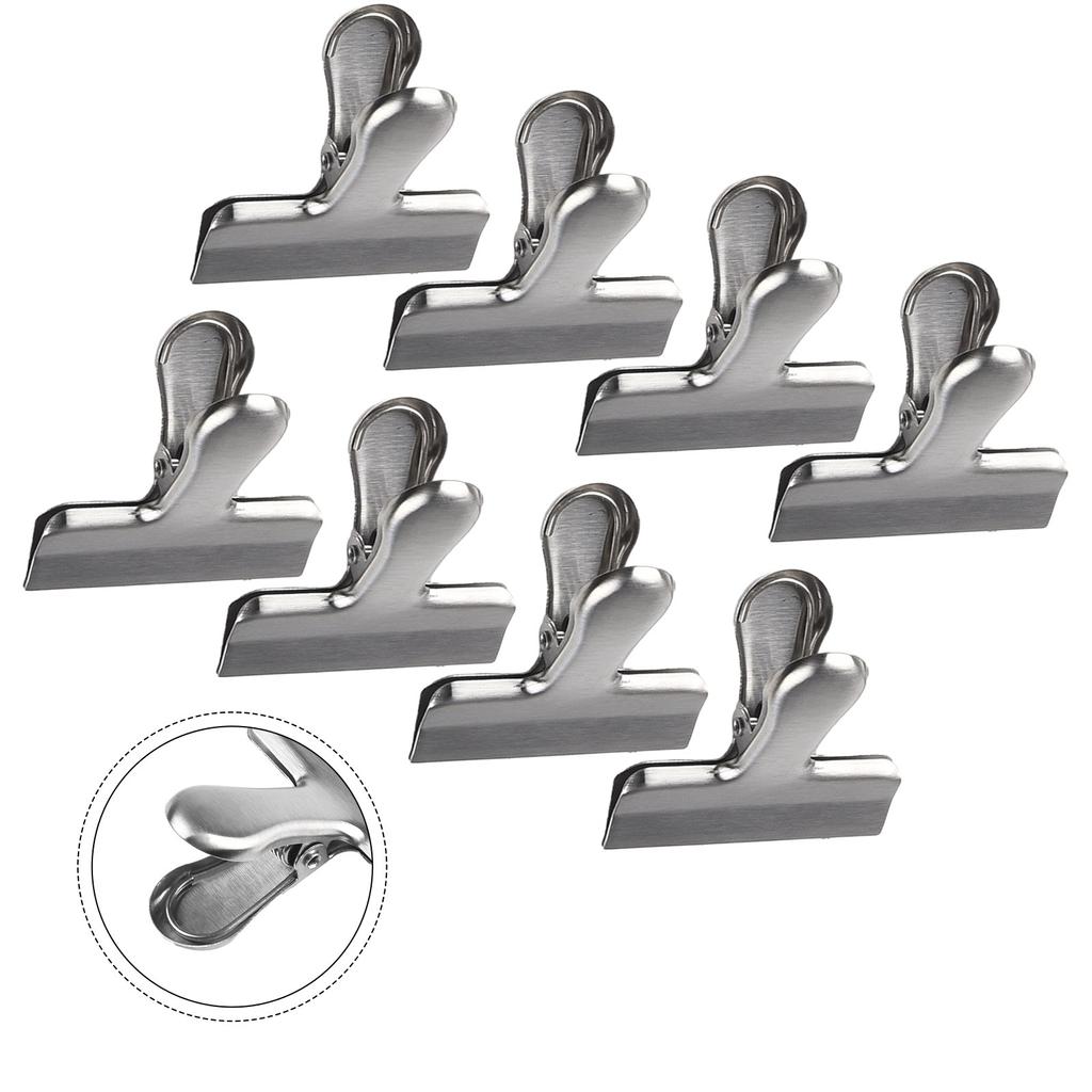 For Kitchen Home Office Clips Food Sealing Quick Clamping Stainless Steel