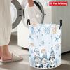 Collapsible Laundry Basket Large Round Waterproof Fabric Hamper Dirty Clothes Storage Bin Toy Organizer with Handles