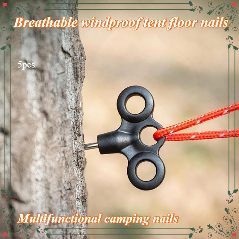 5Pcs Heavy-Duty Black Camping Nails – Non-Slip Tent Stakes for Hiking, Backpacking & RV Anchoring, Durable Outdoor Gift
