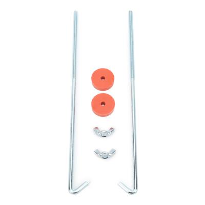 10in Chrome Battery Hold Down Kit with J Hook Bolts Washers Nuts Universal Automotive Accessories