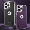 Coque de téléphone avec pare-chocs plaqué, cuir, support pliable, pour iPhone 16 15 11 12 13 14 Pro Max Plus, étui fin avec support métallique