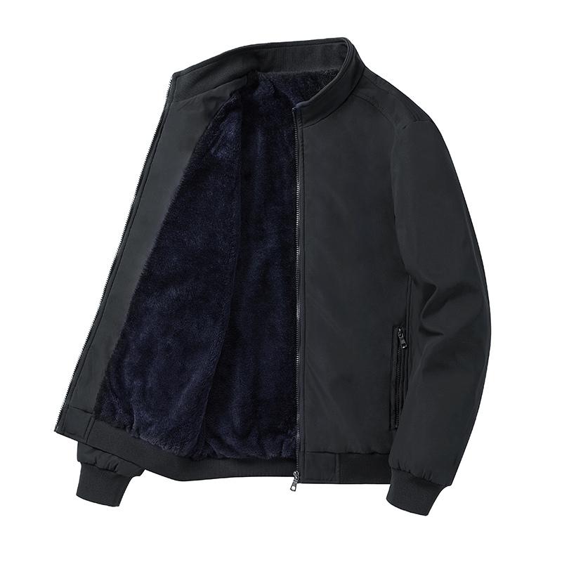 Men's Jacket Winter Plus Velvet Thick Jacket Middle Aged and Elderly New Autumn Men's Korean Version Slim Fit Baseball Jacket