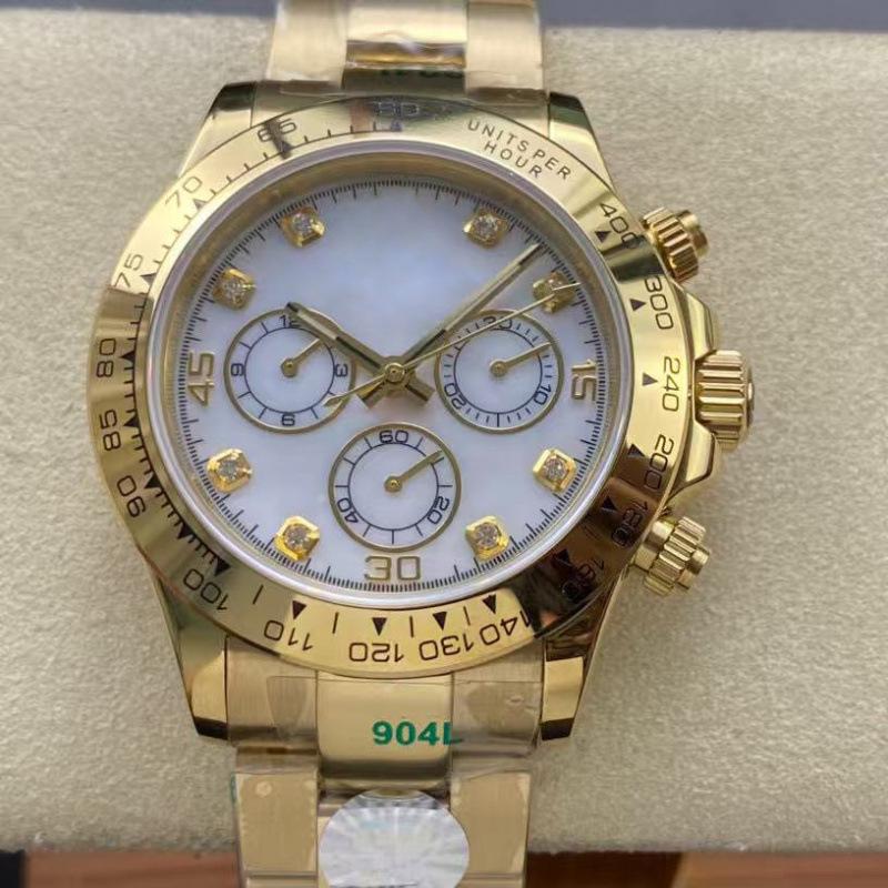 Rolex Daytona 40mm Diamond-Inlaid Multifunctional Automatic Mechanical Men's Watch.