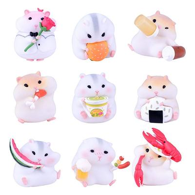 Kawaii Hamster Clarke Foodie Series Doll Handmade Model Toys Cute Small Animals Home Decoration Collection Children's Gifts