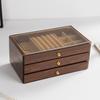 Retro Walnut Wood Jewelry Box: Organizer for Earrings, Rings, Bracelets, and Necklaces