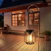 2 Pack Solar Powered Outdoor Pendant Lights, Hanging Metal Lanterns, Modern Metal Solar Pendant Lights with Hooks for Garden Use, Warm Light Lanterns