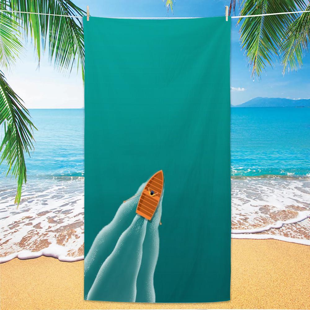 Ultra Fine Fiber Beach Towels, Beach Swimming Speed Drying Velvet Bath Towels, Printed Fashionable Bath Towels Towels Face Towel