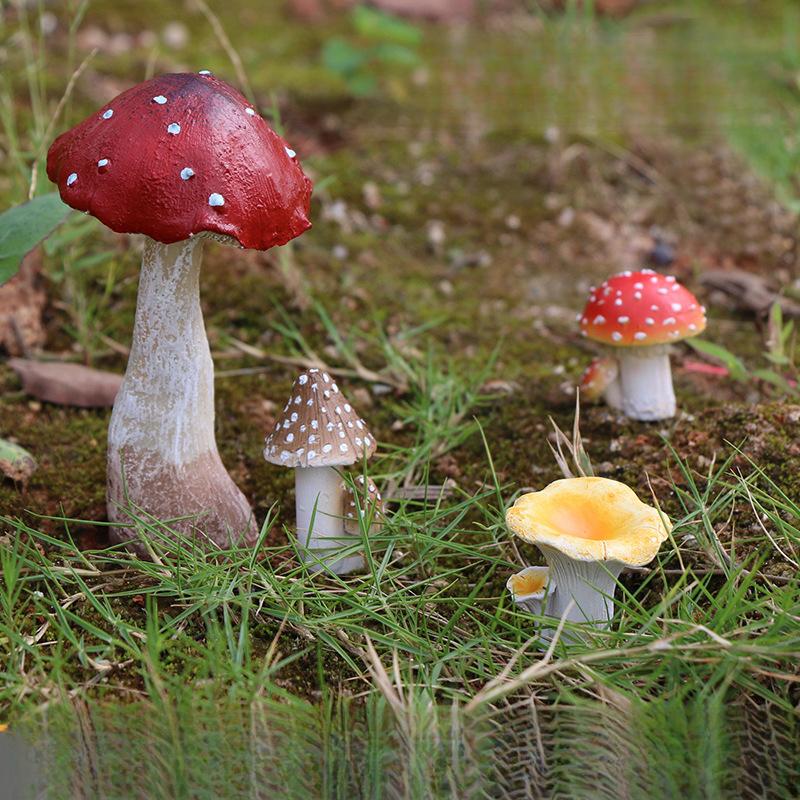 Artificial Mushroom Ornaments, Outdoor Garden Micro Landscape Decor for Potted Plants