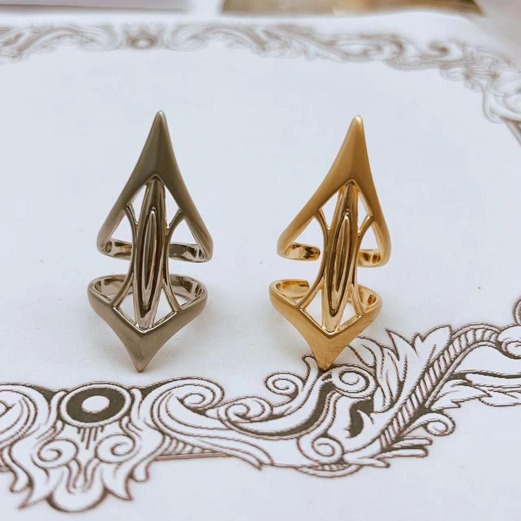 Gothic Punk Design High-End Ring, Retro Adjustable Opening Ring For Both Men And Women