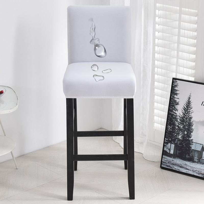 Waterproof Short Back Bar Chair Cover Solid color Stretch Swivel Chair Cover Stretch Small Size Bar Stool Seat Covers for Hotel Banquet Dinin