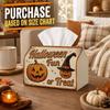 1pc Retro Vintage Halloween Tissue Box & Napkin Dispenser - -Size Suitable for Home and Car Decor with Carved Pumpkin Witch Hat, Napkin Holder for Liv