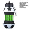 Collapsible Silicone Ball Water Bottle, 550ml Foldable Football Bottle with Climbing Buckle, Leak Proof Spill Resistant Outdoor Sports Travel Bottle