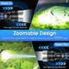 Powerfull Flashlight Type C Rechargeable LED Zoom Torch Long Range Tactical Lamp for Outdoor Waterproof Camping Fishing Lantern